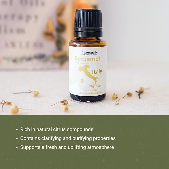 Bergamot Essential Oil - Direct from Citrusmade in Sicily- Pure Essential Oil for Diffusers and Aromatherapy | 100% Pure Therapeutic Grade (8oz)