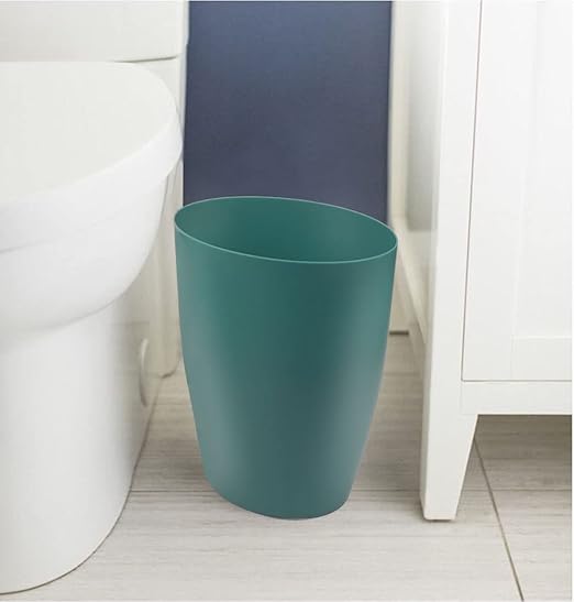 2 Gallon Small Trash CanOval Small Trash Bin Wastebasket for Bathroom Bedroom Kitchen Countertop Under Sink (2 Pack Blue+Green)