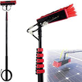Glass Cleaning Brush Home Water Fed Telescopic Pole Kit Solar Panel Brush Rotating for Photovoltaic PanelWater Fed Pole Kit Window Cleaning Brush Extendable Water Spray Pole Brush for Clean