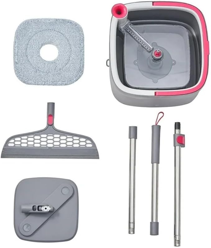 Spin Mop and Bucket System – Deluxe Set with 360° Rotating Mop for Easy Floor Cleaning