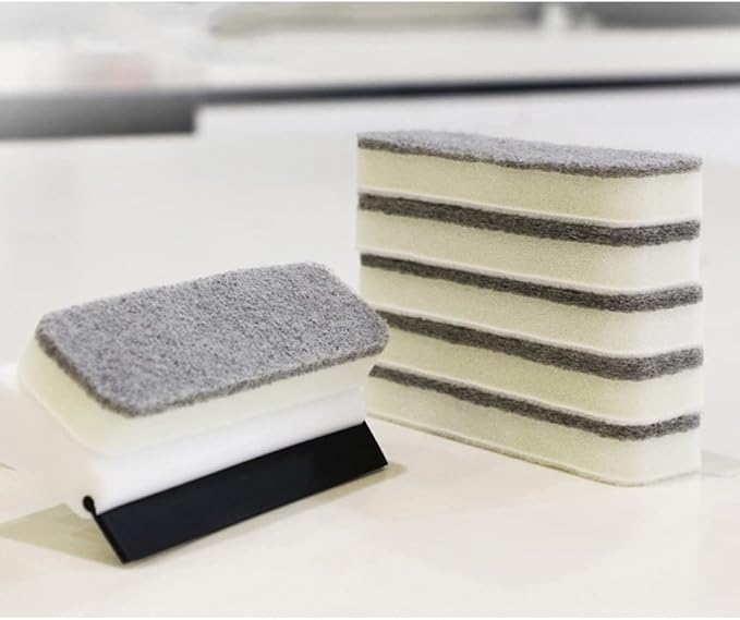Double-Sided Window Washing Brush Multi-Function Glass Wiper Scraper Removable Sponge Kitchen Cleaning