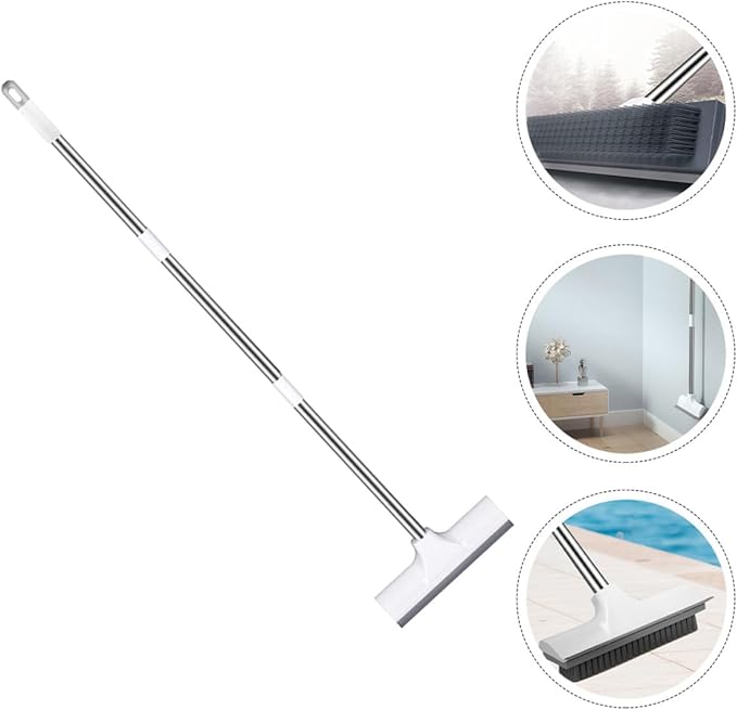 BESPORTBLE Bathroom Floor Scrub Brush with Long Handle Hard Bristle Shower Floor Scrubber and Grout Cleaning Brush for Tile