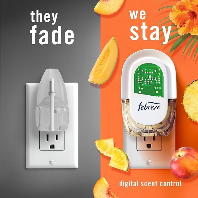 Generic F.e.b.r.e.z.e Odor-Fighting Fade Defy PLUG Air Freshener Refill Hawaiian Aloha (3) .87 fl oz Oil Refills Orange