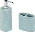 Nicole Miller - Bathroom Set 2pc Resin Countertop Accessories Dorm Room Essentials (Kendall Collection Oasis)