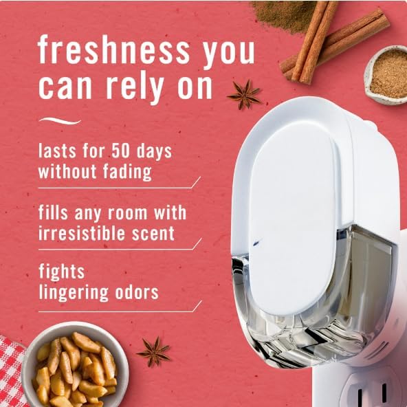 F.e.b.r.e.z.e Odor-Fighting Fade Defy Plug Air Freshener (2) of 0.87 fl oz Refills (Baked Cinnamon Apples)