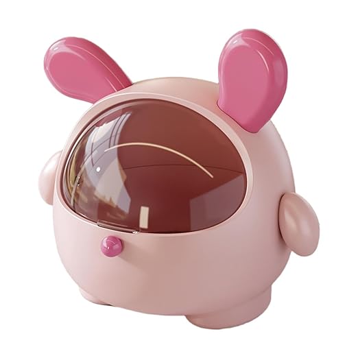 Desktop Trash Can Desktop Storage Box Sundries Barrel Reusable Countertop Garbage Can Wastebasket for Dressing Table Bedroom Pink