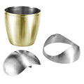 Cabilock Portable Mini Desk Trash Can with Lid Gold Countertop Garbage Bin for Office and Bedroom Sturdy Household Tabletop Wastebasket Decorative Small Desktop Storage Bucket
