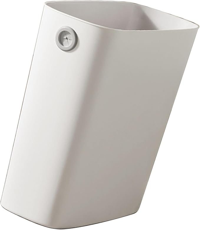 Tyenaza Small Trash Can Plastic Wastebasket Slim Open Top Garbage Container Bin for Narrow Spaces Bedroom Office Living Room LaundryToilet (White)