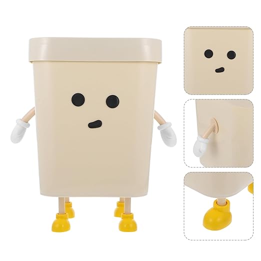 Luxshiny Large Plastic Trash Can for Home Office Bedroom Simple Design Wastebasket for Clutter Space Versatile Sundries Storage Basket for Kitchen Bathroom Dorm Use