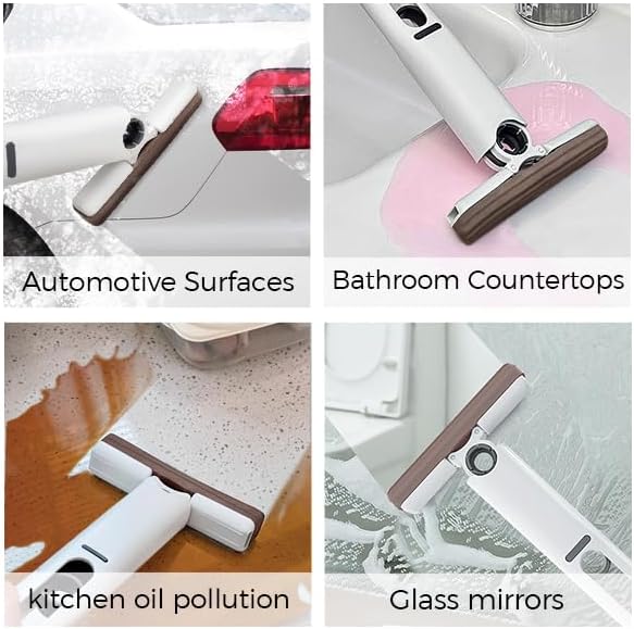 Self-Squeeze Mini Mop - Portable Hand-Free Mop Wet and Dry Use for Bathroom Kitchen Desktop Glass Car Living Room Cleaning