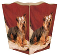 Marye-Kelley-Yorkshire Terrier Wastepaper Basket Wastebasket Decoupage Wood Decorative Wastebasket for Kitchen Bathroom Bedroom Living Room Handmade Made in The USA
