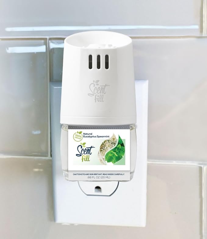 Scent Fill 100% Natural Eucalyptus Spearmint Plug in Air Freshener Scented Oil Refills 3 Refills