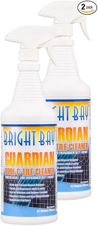 Calcium Build Up &amp Scum Line Remover- Guardian Pool Tile Cleaner 2 qts. - Non-abrasive Save Elbow Grease 32 Fl Oz (Pack of 2)