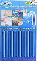 “12-Count Drain Cleaning Sticks Pipe Clog Preventer &amp Odor Eliminator Dissolve Grease/Food Residue Safe for Kitchen Sinks/Bathroom Drains/Septic Systems”