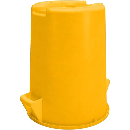 SPARTA Bronco 20 Gallon Trash Can Thick Polyethylene Bin NSF Certified Waste Container with Top Handles Bottom Handholds Reinforced Base and Stackable LLDPE 20 Gallon Yellow (Pack of 6)
