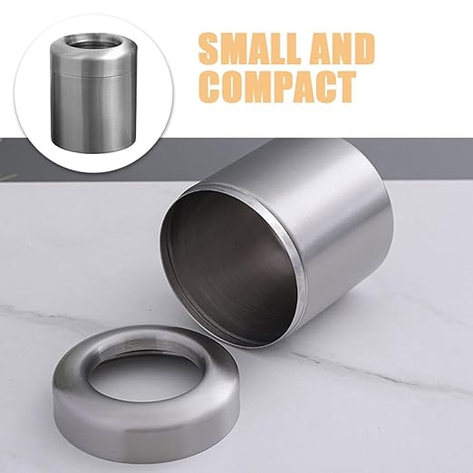 Small Trash Can 1.5l Mini Garbage Bin 304 Stainless Steel Round Bathroom Office Desk Countertop Wastebasket Without Lid