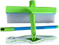 Aqua Blade 3-in-1 Window Cleaning Tool with Raznave Squeegee Rotatable Rubber Blade and Microfiber Scrubber – Streak-Free Glass and Mirror Cleaner