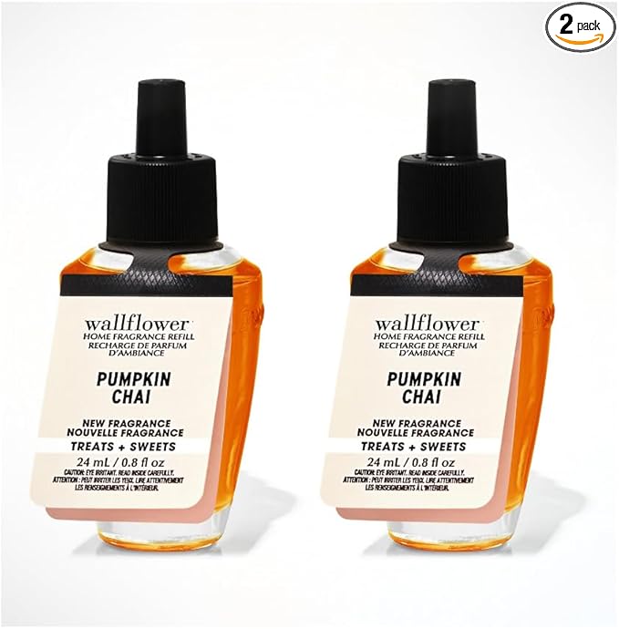 Pumpkin Chai Wallflower Fragrance Refill 2-pack 0.8 fl oz / 24 mL each - 1.6 fl. oz. total (Packaging Label Design Styles May Vary)