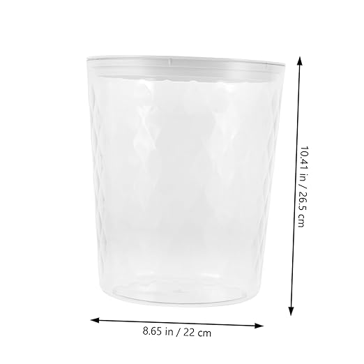 VOSAREA Transparent Trash Can Capacity Wastebasket for Bathroom Kitchen and Office Sturdy Structure Simple Style Lightweight Garbage Container for Easy Use