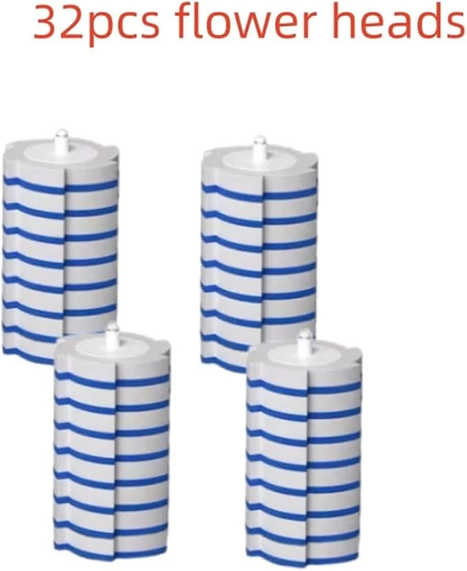 Disposable Toilet Brush Set Toilet Bowl Cleaning Kit Cleaners with Refills Floorstand Cleaning Tool for Bathroom Wc Accessories(32pcs Flower Heads)