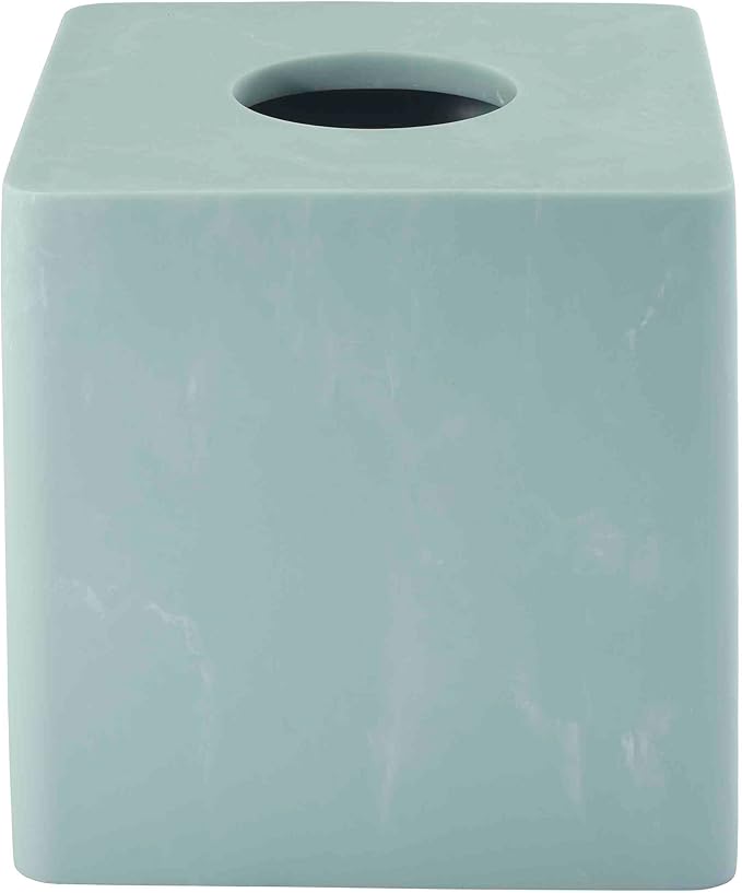 Nicole Miller - Tissue Box Cover Resin Countertop Accessories Dorm Room Essentials (Kendall Collection Oasis)