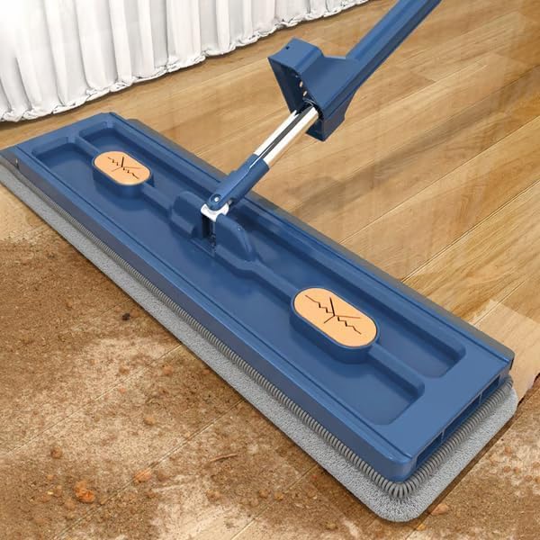 Large Flat Mop Portable Mop 50 Inch Washable Reusable Microfiber Pads (White 6Mop)