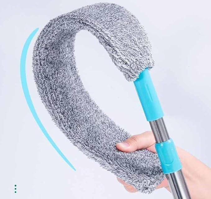 Retractable Gap Dust Cleaning Artifact Flat Duster Retractable Microfiber Dust Brush Gap Mop for Cleaning (2mop + 4cloth)