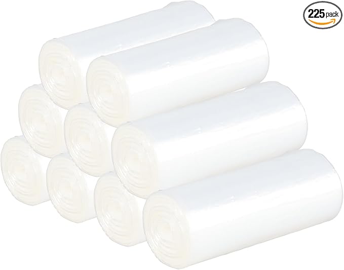 13 Gallon Tall Kitchen Garbage Bags Clear Plastic Trash Bags 225 Counts