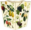 Marye-Kelley-Fruit on Ivory Wastepaper Basket Decoupage Wood Decorative Wastebasket for Kitchen Bathroom Bedroom Living Room Handmade Made in The USA