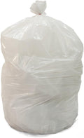 56 Gallon White Heavy Duty Trash Bags Can Liners 100/CS