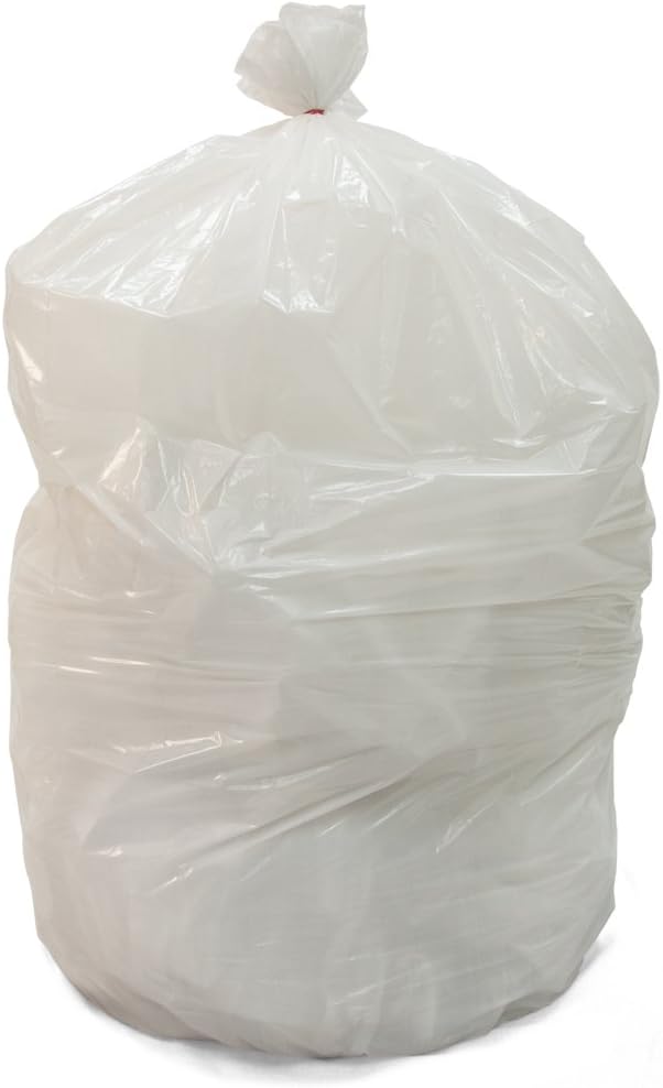 56 Gallon White Heavy Duty Trash Bags Can Liners 100/CS