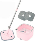Spin Mop and Bucket Set – Rose Pink 360° Rotating Mop with Wringer for Easy Floor Cleaning