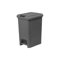 Superio 6.5L Slim Step &amp Push Trash Can - Dual Opening Smooth Matte Finish Durable Plastic (9.5x7x11.5) - Gray