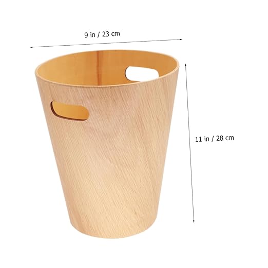 Alipis Desk Trash Can Wood Garbage Bin Recycle Bin Bathroom Bedroom Tiny Wastebasket Japanese Style