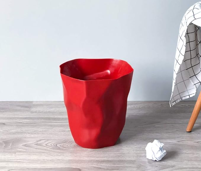 Peacewish Square Red Trash Can Wastebasket Garbage Container Bin for Bathrooms Powder Rooms Kitchens Home Offices (red Pack of 1)