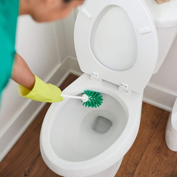Tribello LIBMAN Toilet Brush and Holder Set with Toilet Bowl Cleaner - Bathroom Cleaner Set - Bathroom Cleaning Supplies - Includes: Bowl Brush Fast Drying Caddy 32 fl. oz. Stain Remover Soap