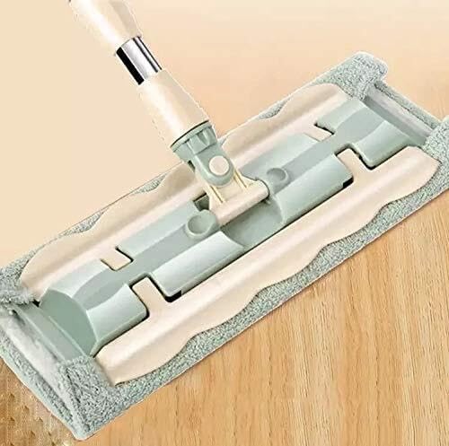 Telescopic Flat Mop with 360° Spin Handle Large Microfiber Pads for Home &amp Kitchen Floor Cleaning Ideal for Wood &amp Tile