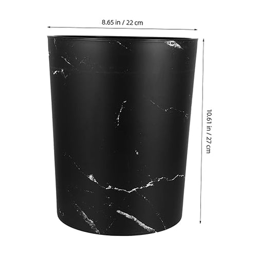 1piece Stylish Marble Waste Bin Kitchen Wastebasket Press Ring Modern Open Top Garbage Can for Bathroom Living Room
