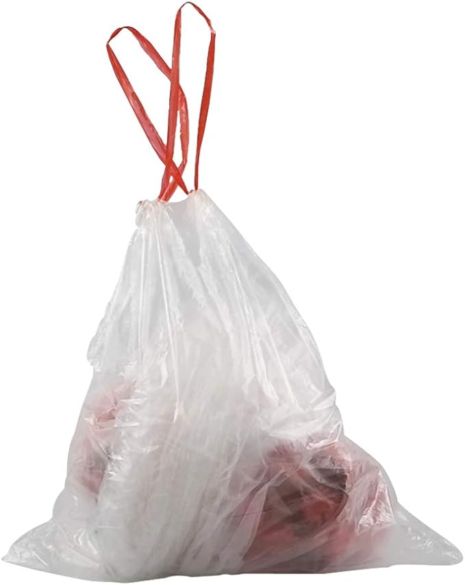 10 Gallon Garbage Bags Drawstring Clear Kitchen Trash Bags 108 Counts