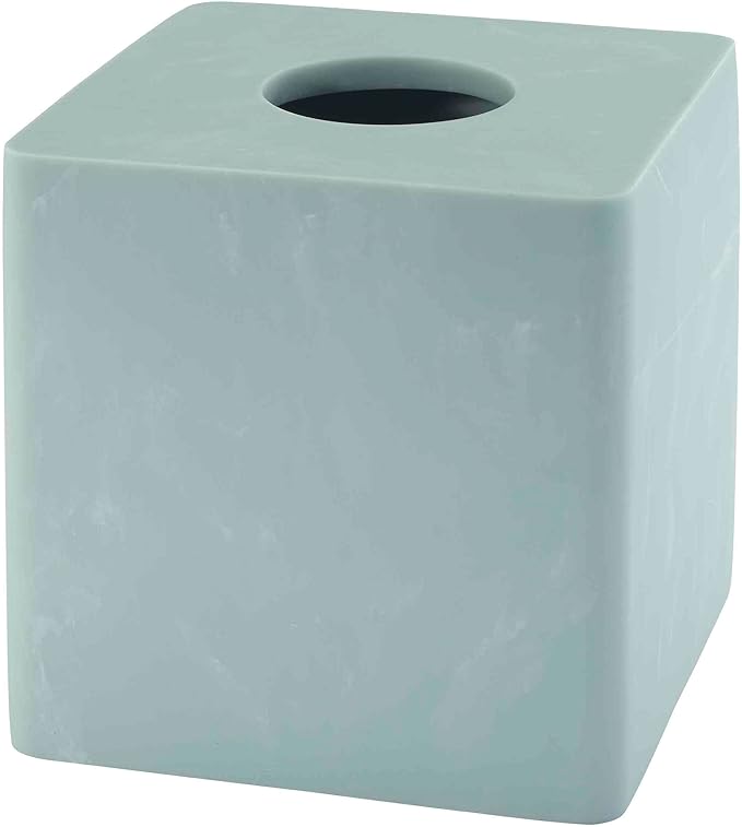 Nicole Miller - Tissue Box Cover Resin Countertop Accessories Dorm Room Essentials (Kendall Collection Oasis)