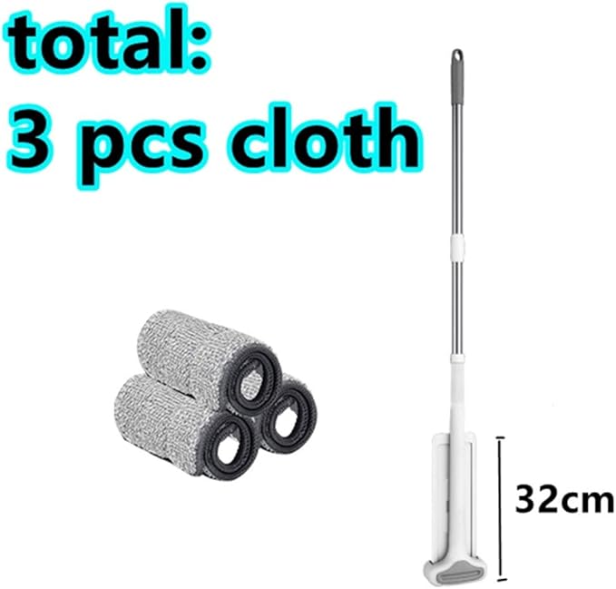 Squeeze Flat Cutting Mop Hands Free for Wash Floor Household Kitchen Floors Cleaning with Microfiber Replacement