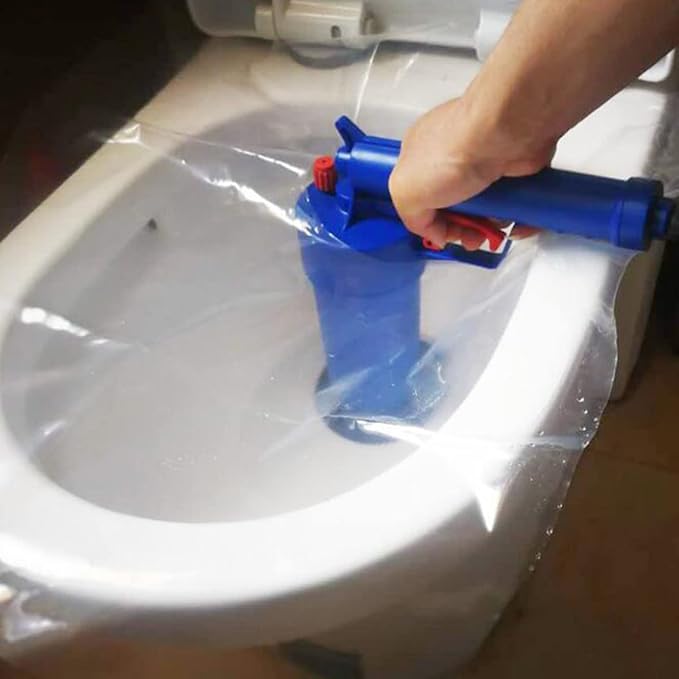 Toilet Plunger Manual High Pressure Air Toilet Plunger with Replaceable Plug for Unclog Toilet Bathroom Bathtub Floor Drain Clogged Pipe(Blue)