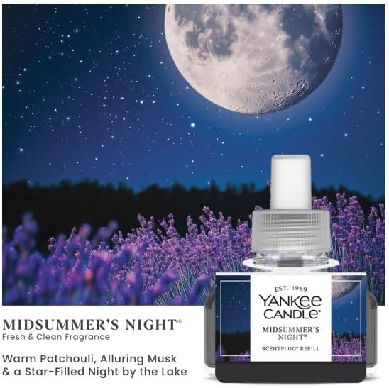 Yankee Candle ScentPlug Refills - Midsummer Night Sage &amp Citrus Coconut Beach Sun &amp Sand (Pack of 4)