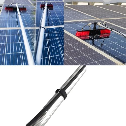 Glass Cleaning Brush Household Water Supply Telescopic Pole Kit Solar Panel Rotating Brush Solar Photovoltaic PanelsAdjustable Solar Panel Cleaning Brush with 7m Pole Window Clean