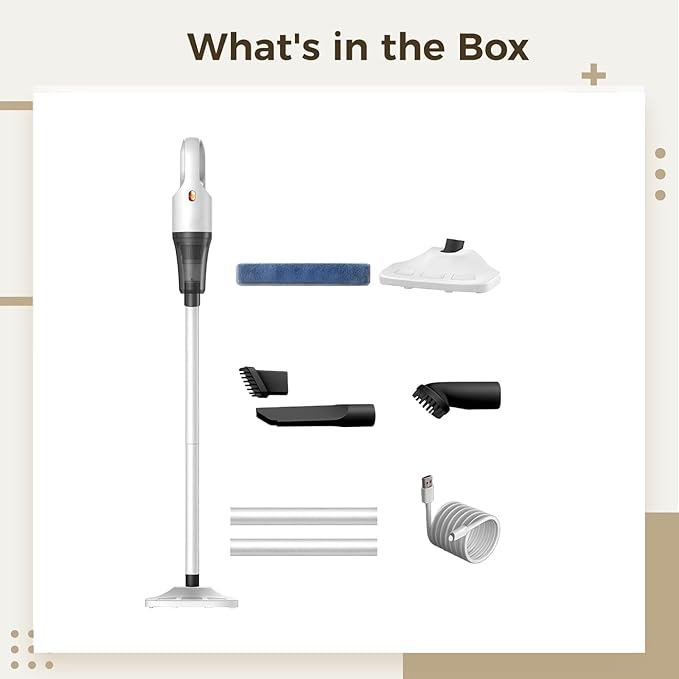 Vacuum Cleaner Cordless Stick 2-in-1 Handheld and Floor Mop Powerful Suction Multiple Attachments Type-C Charging for Home Car Office Dorm