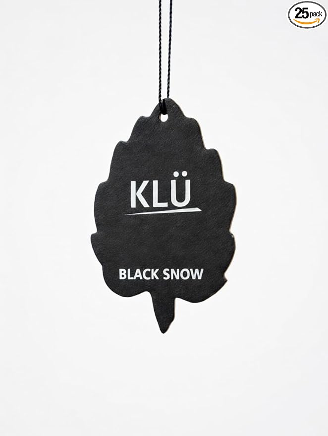 KLÜ Leaf Car Air Freshener I Long Lasting Scent for Auto or Home (25 Pack) Black Snow
