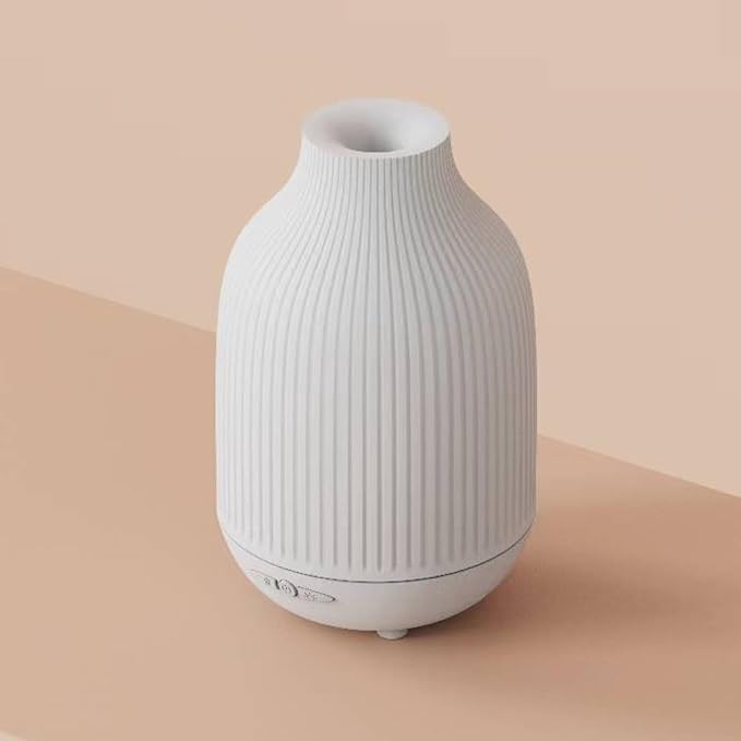 Rechargeable Essential Oil Diffuser – Cordless White Stone Aromatherapy Diffuser with LED Light 250ml Water Tank Portable &amp Silent Mist for Home Bedroom Office