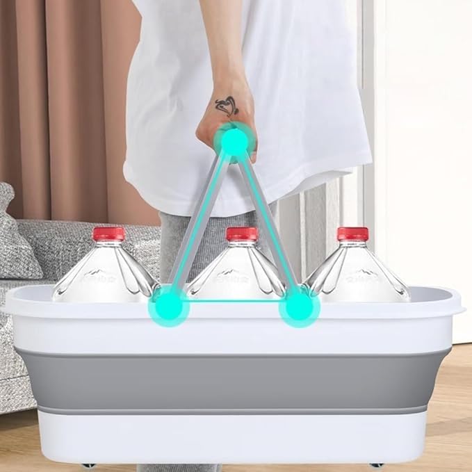 Large Flat Mop New Upgrade Style Large Flat Mop for Wet and Dry Use360 Rotating Dust Mop with Dewatering Scraper with 2 Scraper 12027(White)