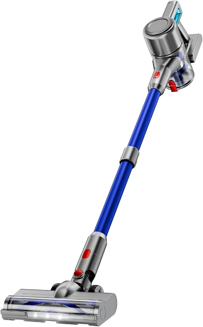 KIKETECH Cordless Vacuum Cleaner Stick Vacuum Cleaners for Home 6 in 1 Lightweight Vacuum for Pet Hair/Carpet/Floor (Blue)