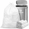 21 Gallon Drawstring Trash Bags 100 Count Extra Strong Drawstring Kitchen Garbage Bags Fit for 80 Liter / 21.1 Gal Tear-Resistant Unscented Household Liners 1.2 Mil Large Trash Bags